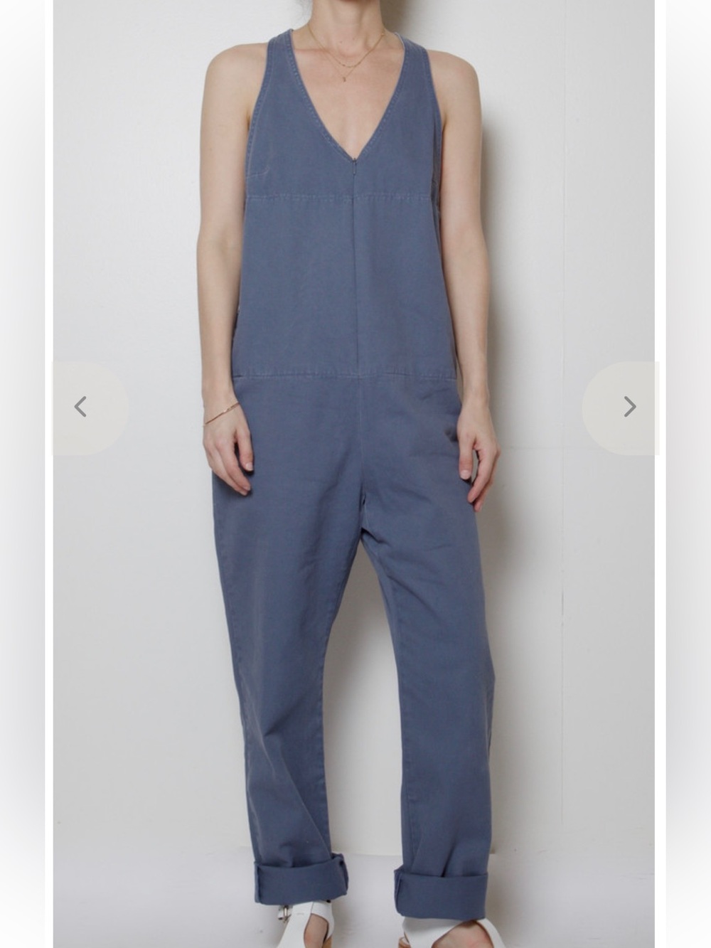 Rachel Comey Slate Blue V-Neck Sleeveless Jumpsuit - size 6